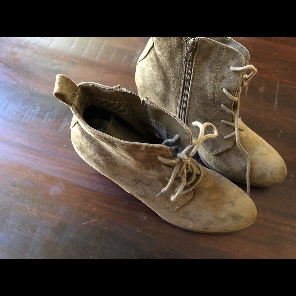 Madden Girl green suede boots